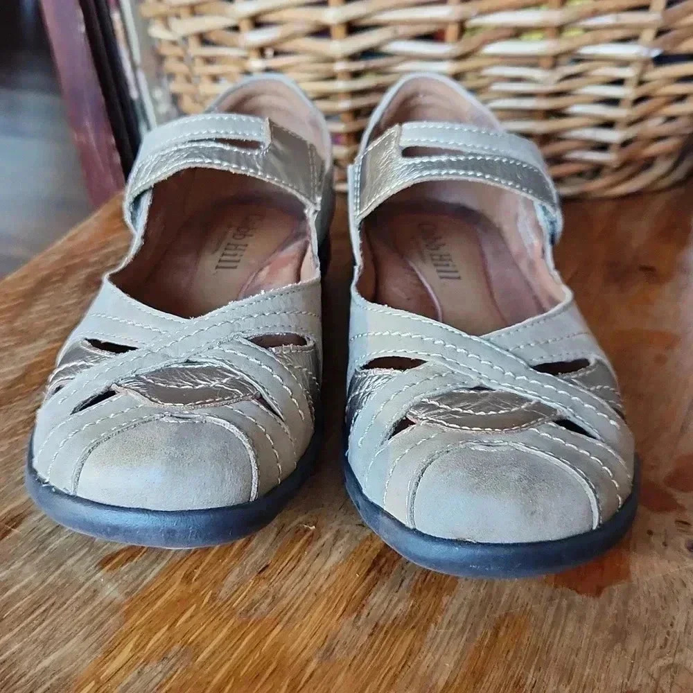 Cobb Hill Parker Mary Jane Flat sz 8‎ Linen Leather - Picture 4 of 13